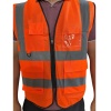 Жилет сигнальный светоотражающий на молнии с карманами XXXL, оранжевый (кратно 50 шт)